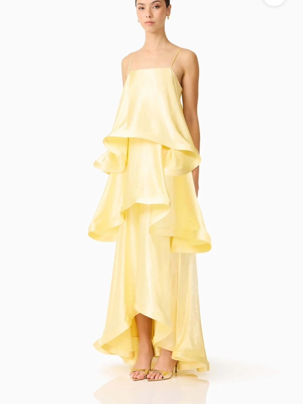 Elliatt Tilly Tiered Maxi Dress - XS - Yellow